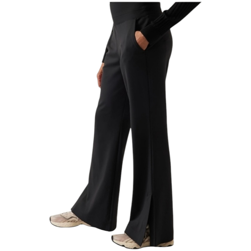 Athleta Venice Flare Pant Skulptek Stretch Pull On Relaxed High Rise Black Large
